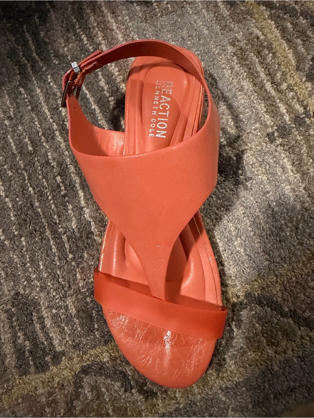 Reaction Kenneth Cole Coral Orange Slingback Sandals